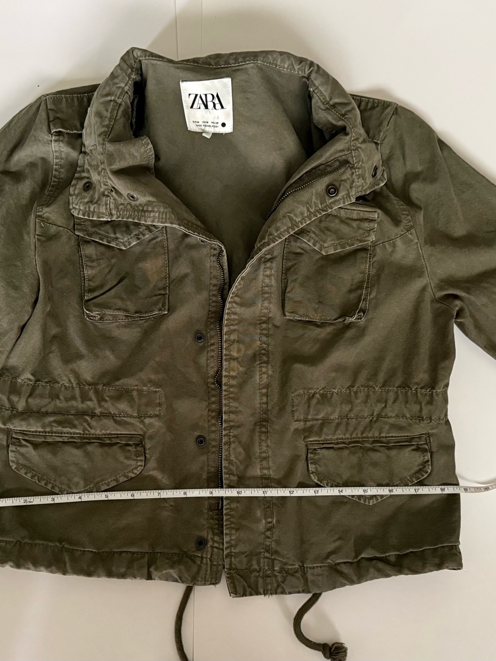 Zara Olive Green Military Field Jacket girls M